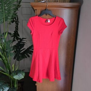 Divided Bright Red Mini Fit-and-Flare Dress